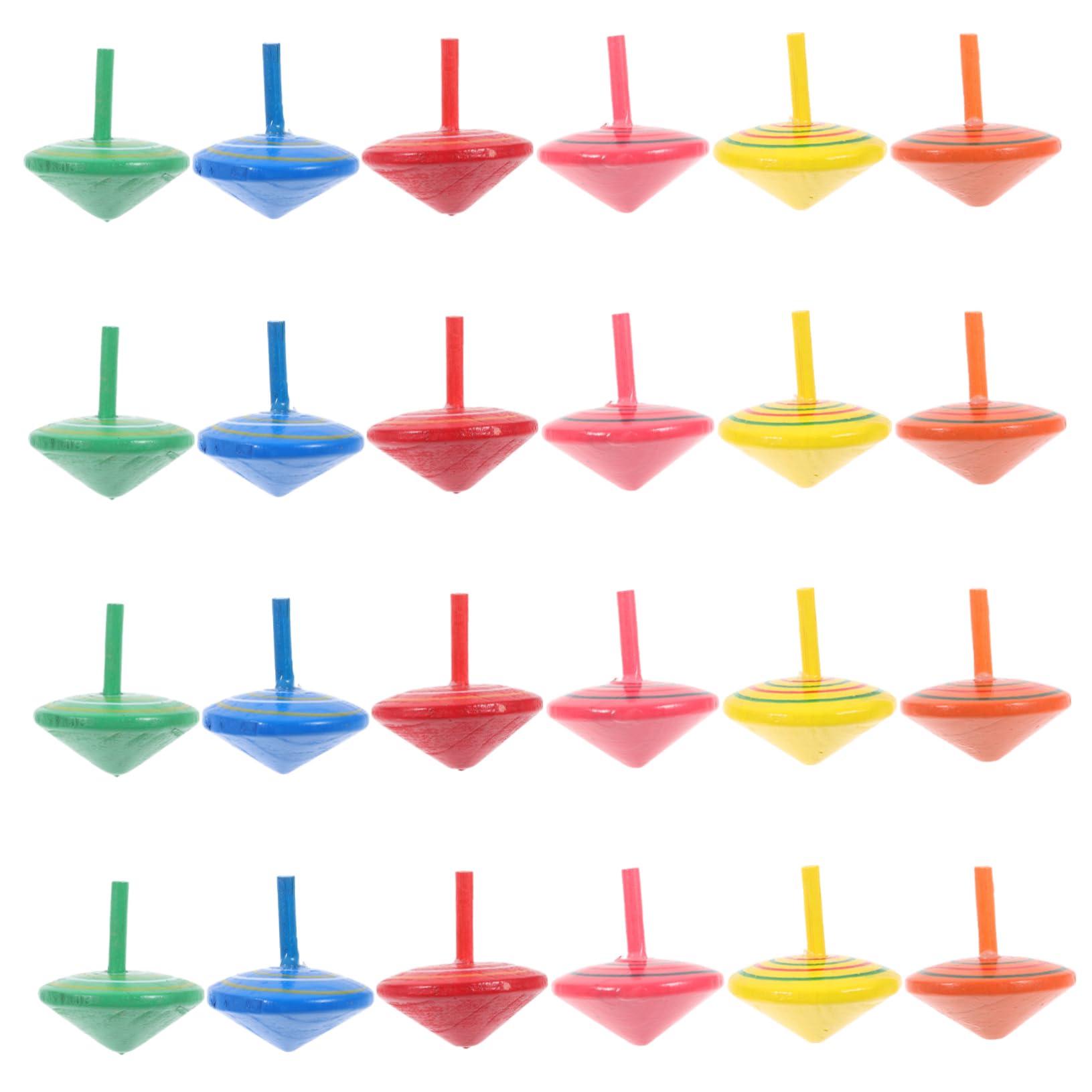 Hohopeti 25Pcs Wooden Spinning Top Decompression Educational for Stimulates Creativity and Hand Eye Coordination for Boys