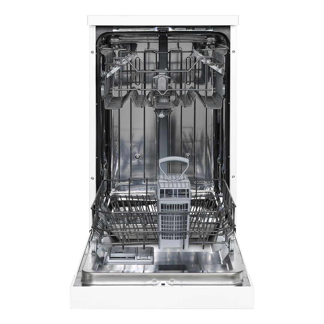 Svan Lavavajillas Blanco, Libre Instalación, SJ104501ED. 10 Cubiertos, 2 Bandejas, 6 Programas, Control Electrónico, Clase Energética E