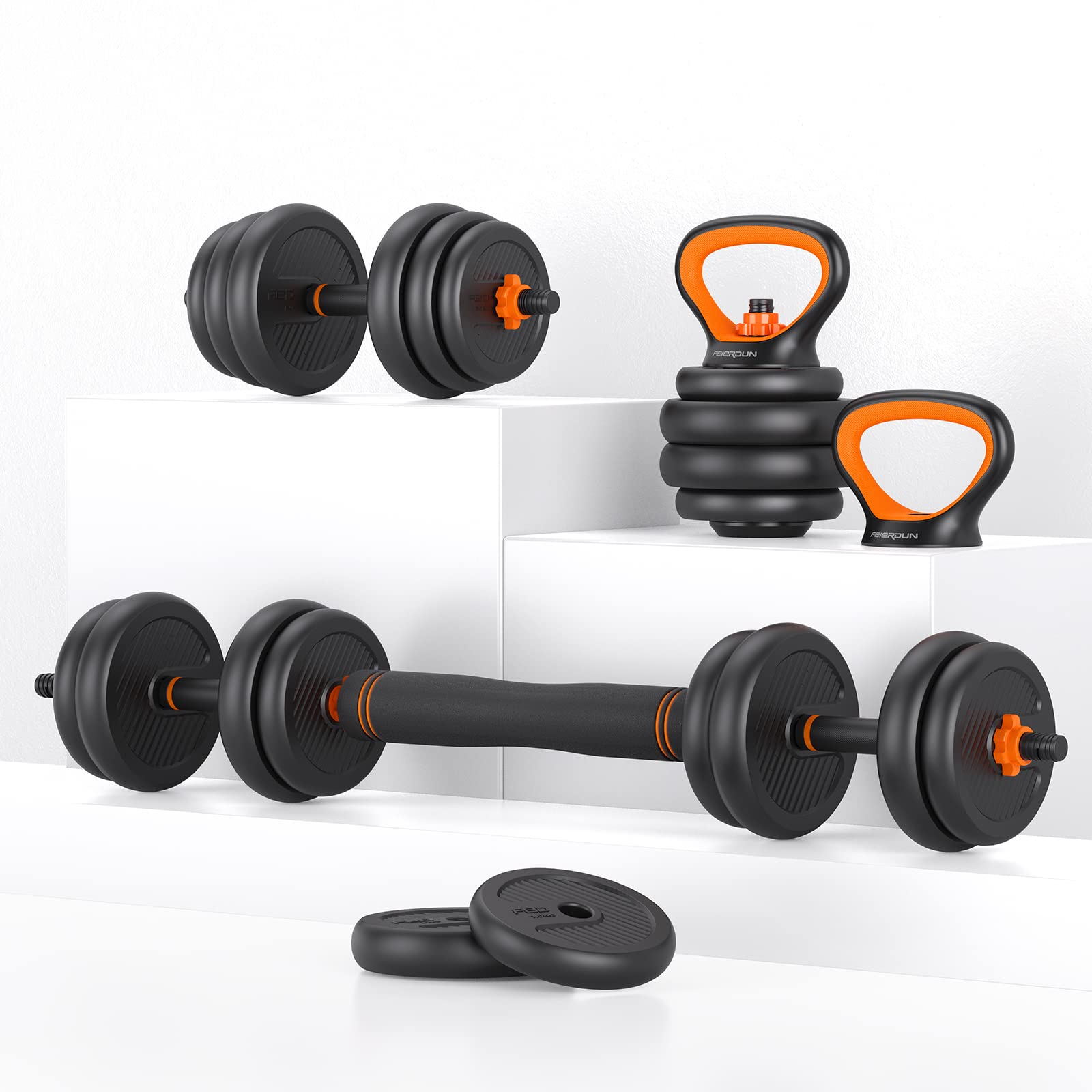 Feierdun Adjustable Dumbbells 90lbs Free Weight Set With Modes