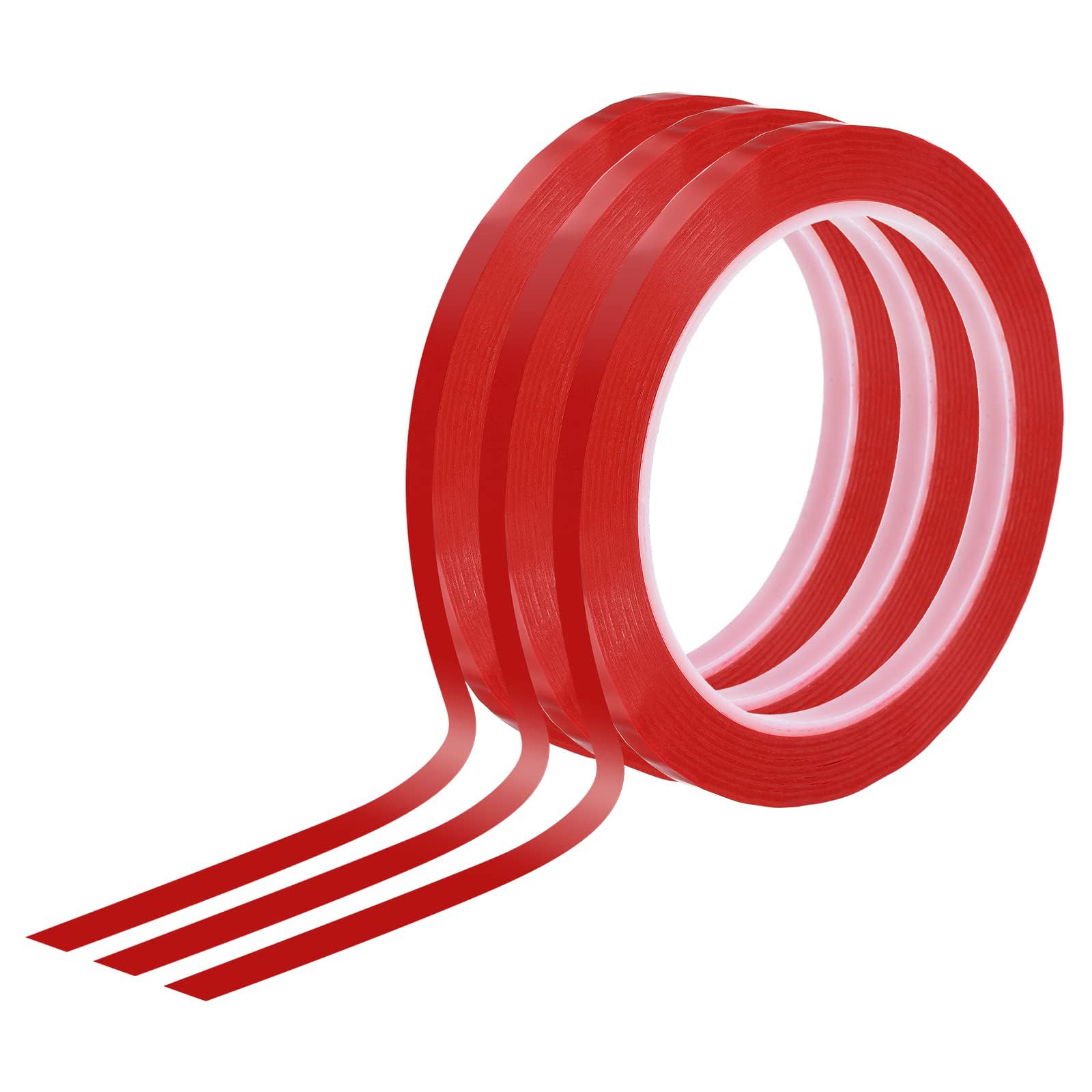 TOP-VIGOR Whiteboard Tape 6mm 1/4", 3 Thin Self Adhesive Marking Tape for White Board Grid Lines Charts DIY Crafts and Classroom Accessories, Red