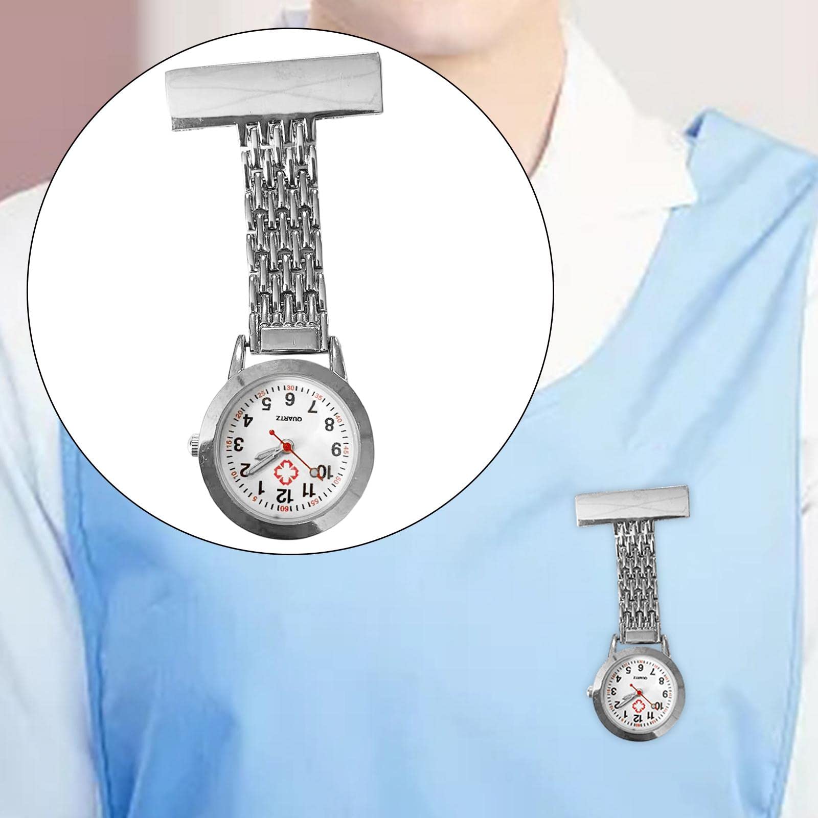 rockible 6x Nurse Fob Watch Leuchtende Brosche Quarzuhr Clip auf Anhänger