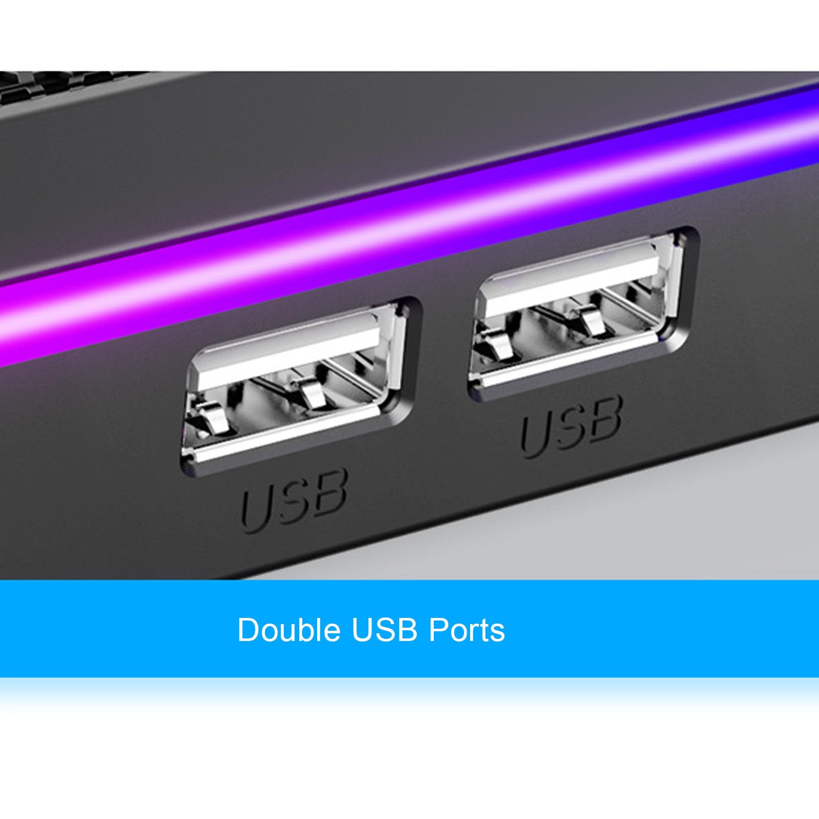 Podkładka Chłodząca do Laptopa, Chłodziarka do Laptopa do Gier z 10 Wentylatorami Turbo 5 Regulowanych Prędkości Paska świetlnego RGB 10 Trybów dla Laptopów 12-19 Cali Tablety (14 fanów)