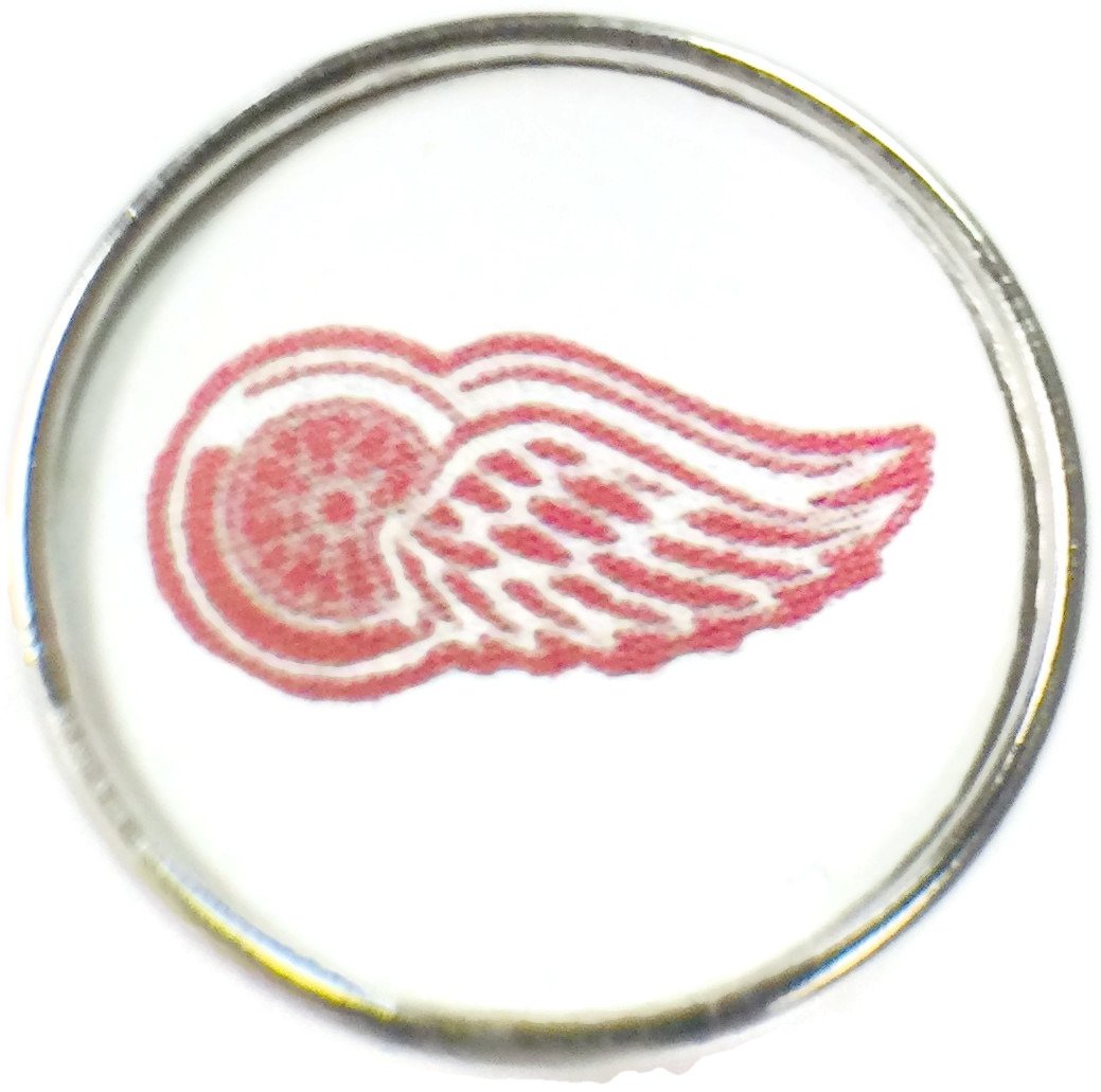 Snap Jewelry Fashion NHL Hockey Logo Detroit Red Wings 18 MM - 20 MM Snap Charm