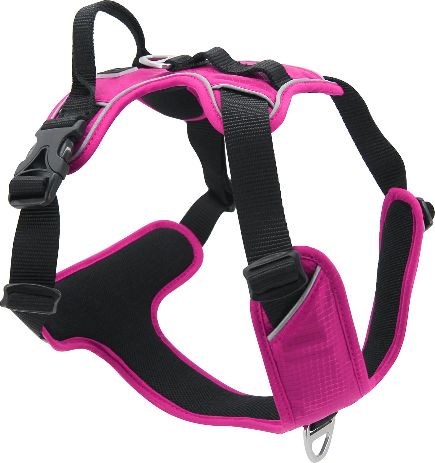 JACK AND VANILLA, Expedition Dog Harness Comfortable Secure Custom Fit Modern Attractive Design Ideal for Outdoor Walks Medium Fuchsia