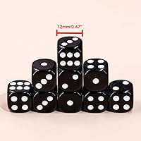 Vista 5 de 36 de paquete de dados de 12 mm de 6 caras MINI, juego de dados negros sólidos, dados de 6 caras de colores estándar para Tenzi, Bunco o enseñanza