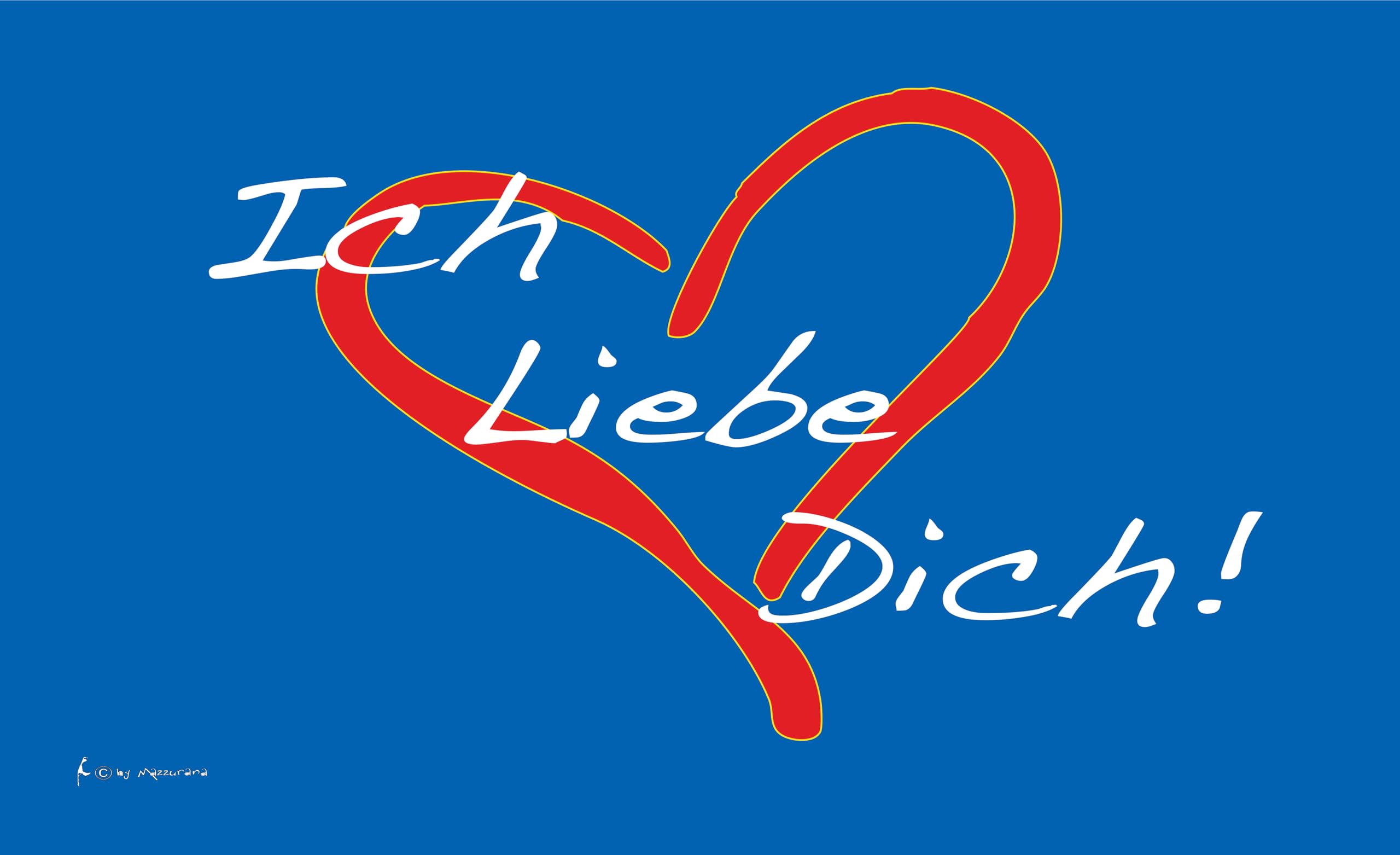 Drapeau Ich liebe Dich de 500x300 cm pour déclaration d'amour géante