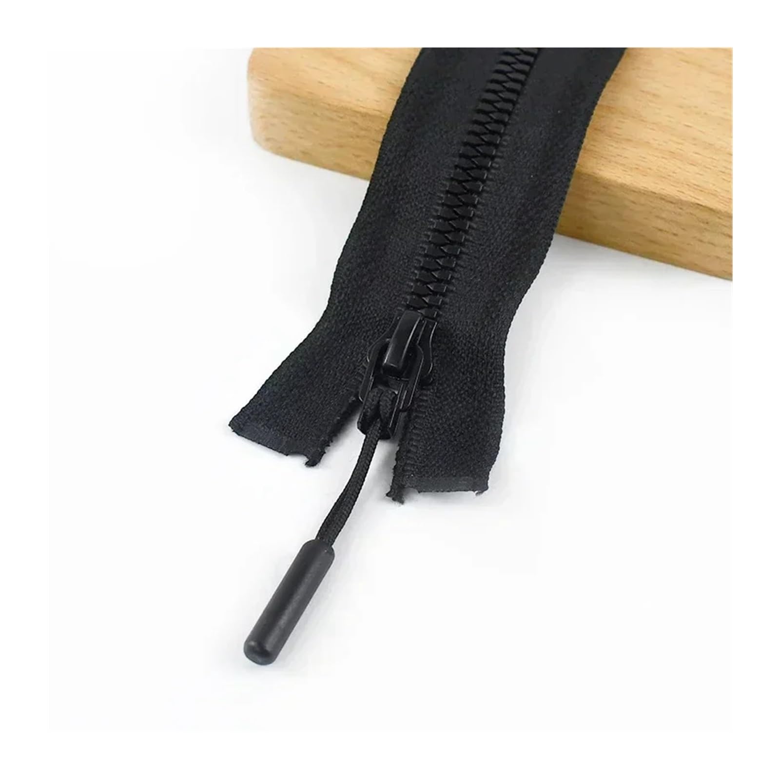 2/5/10Pcs 5# Sewing Resin Zipper 15/18/25cm Close-End 40-80cm Open-End Zippers for Bag Clothes Zip Repair Kit DIY Accessories(Black,OpenEnd-60cm,10Pcs)
