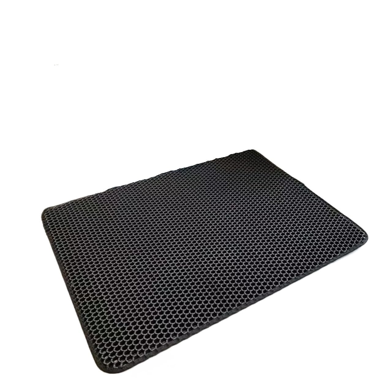 Cat Litter Mat Heavy Duty 2 Layer Washable Pet Floor Protector Box Sand Stopper Product(Black,60x90cm)