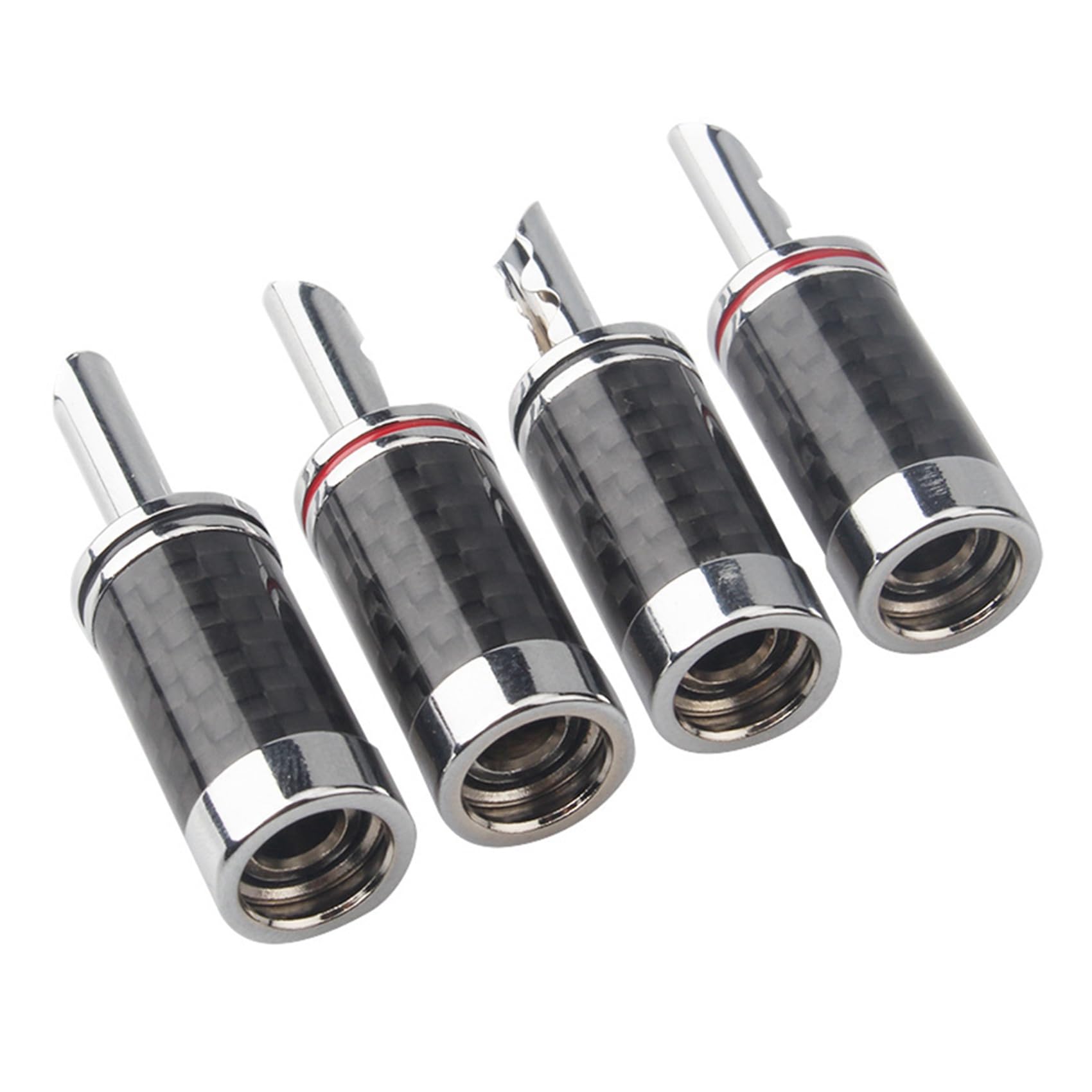 80 Pièces SéRies Fiches Banane Haut de Gamme HiFi DIY en Fibre de Cuivre Plaqué Rhodium Prise Audio ÉLectrique Prise de Connecteur Banane