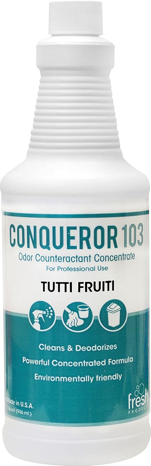 Fresh Products 1232WBTU Conqueror 103 Odor Counteractant Concentrate Tutti-Frutti 32oz Bottle 12/CT
