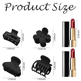 Small Claw Clips for Thin/Medium Thick Hair,12Pcs 1.5 Inch Mini Matte Tiny Jaw Clips for Women Girls 4 Style Nonslip