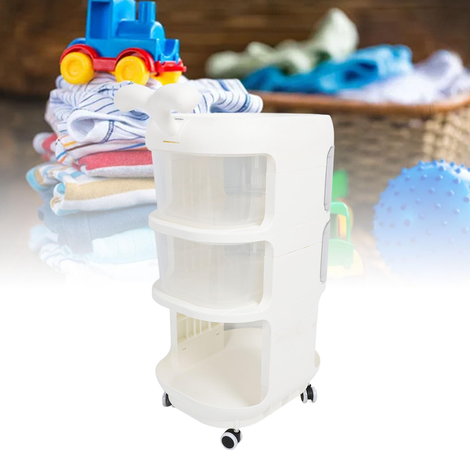 Carro de Almacenamiento con Ruedas, Carro Utilitario con Ruedas, Organizador de Refrigerios Móvil Multifuncional, Carrito Organizador de Pañales para bebé para Cocina, Baño y