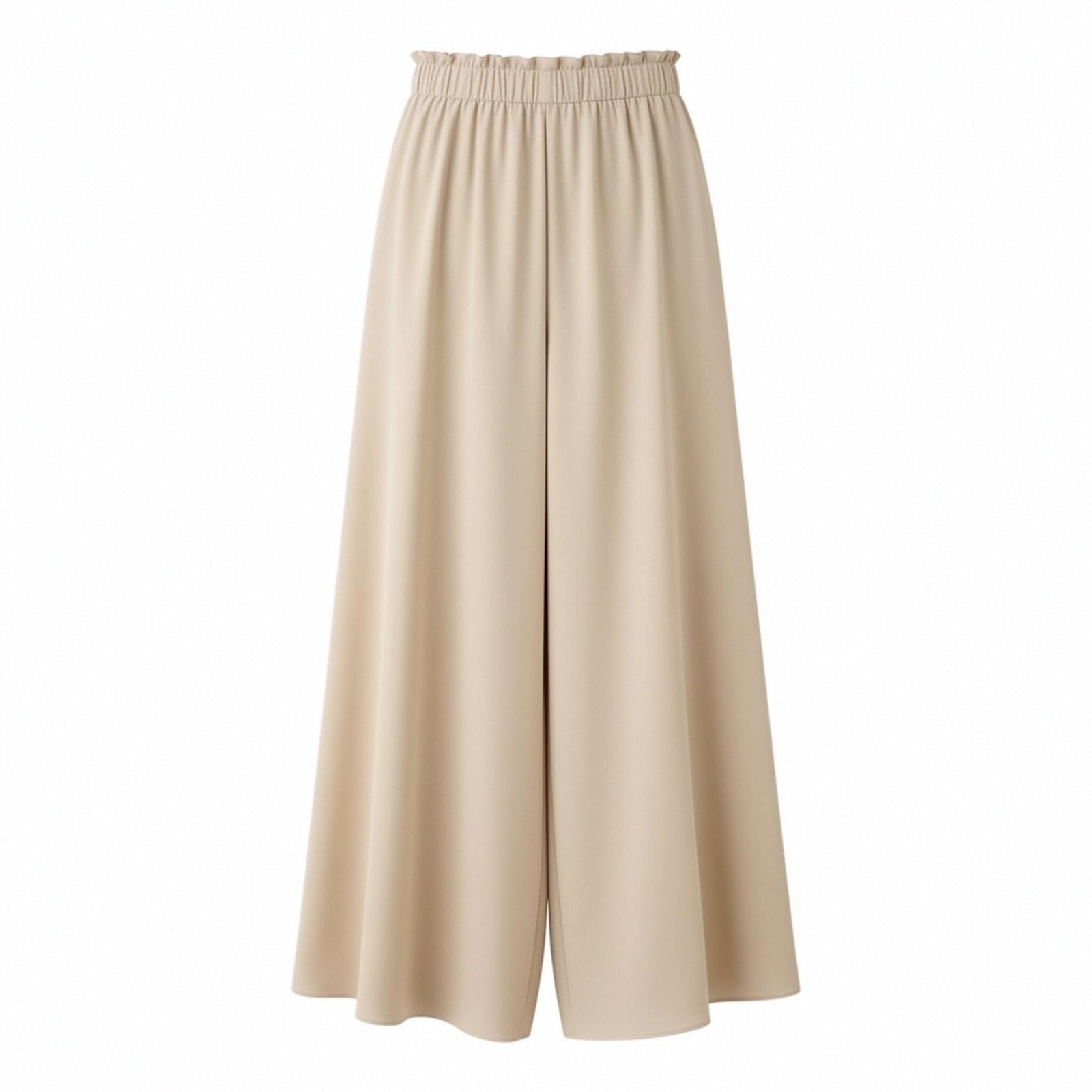 Women's Flowy Pants Summer High Waisted Wide Leg Dress Pants with Pockets Trendy Culottes Business Casual Trousers - 4