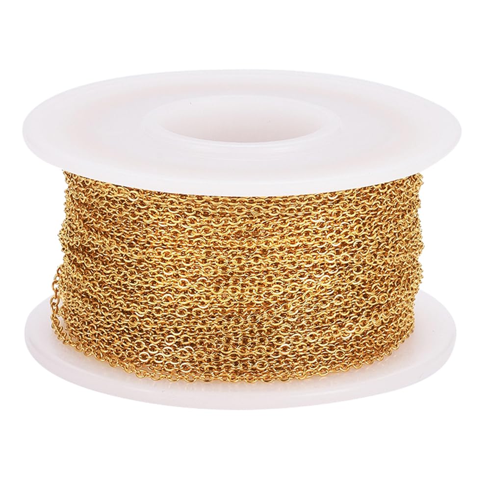 PandaHall stainless steel cable cross chains Stainless Steel-4x3x0.8mm