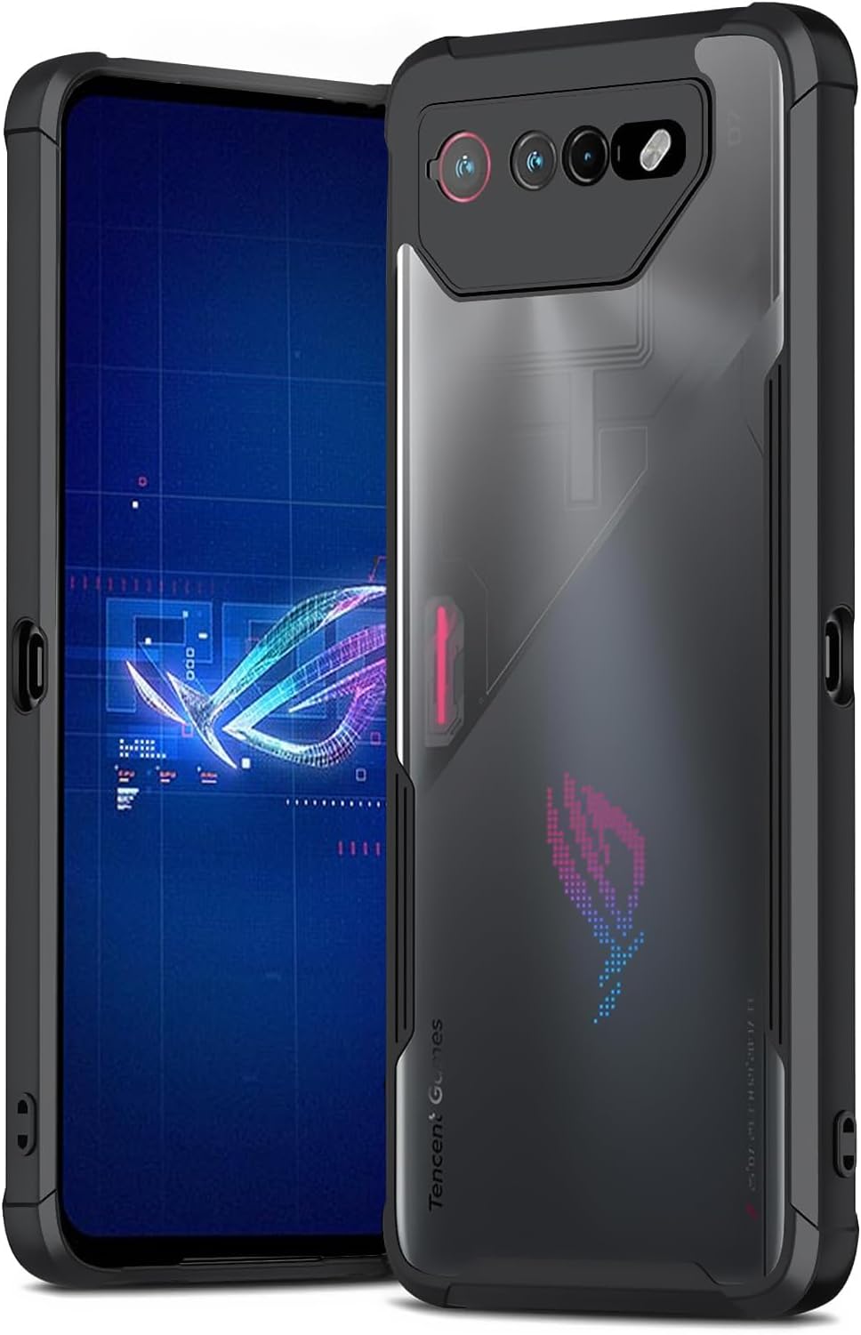 Case for ROG Phone 6 Case Clear Back Cell Phone Cover Shockproof Air Trigger Slim Military Grade Drop Proof Anti-Fingerprint