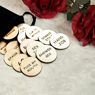Funny Tokens Sex,Date Night Activity Tokens,Romantic Funny Sex Token Gift,Funny Wooden Couples Date Night Activity Token for Couple (Round- Sex Tokens)