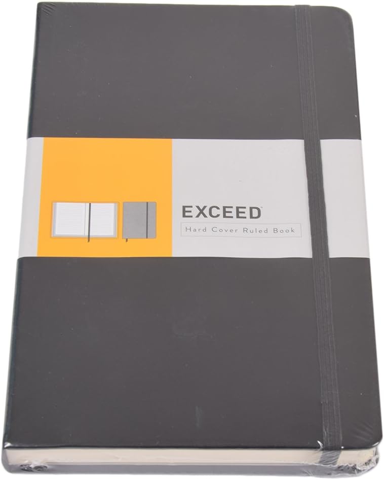 Norcom EXCEED Hard Cover Ruled Book/Notebook, 120 sheets (black)
