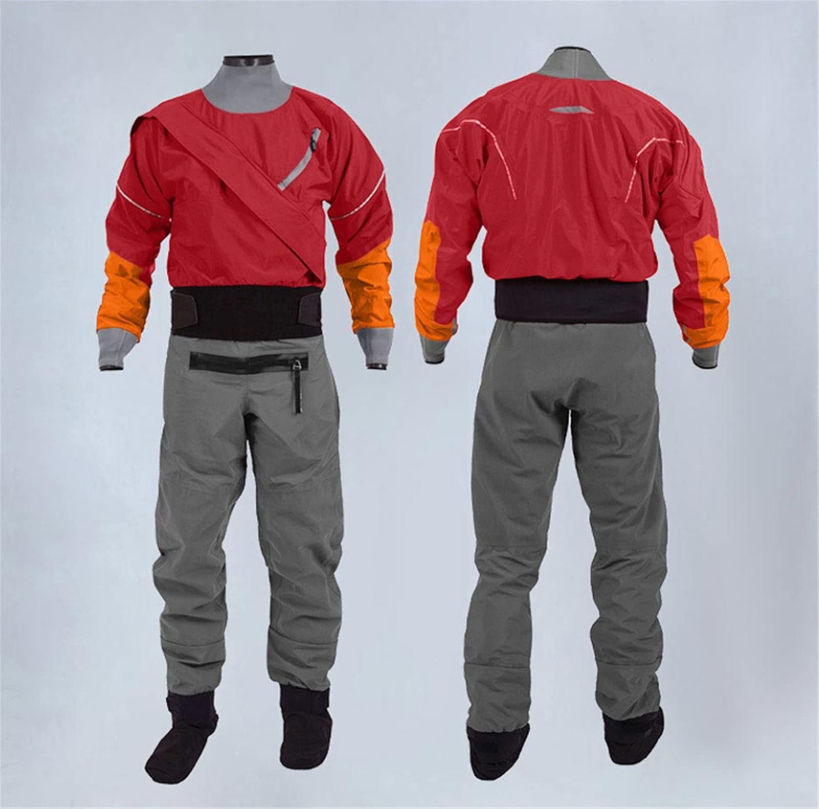 Drysuit Uomo Frontale Cerniera Vela Standard Nylon Paddling, Kayak Attrezzature Zipper, Tuta impermeabile