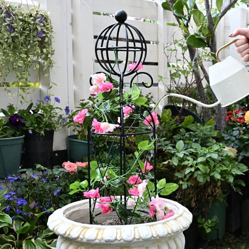 GOOOXIM Garden Obelisk Trellis for Climbing Plants - 27.1" x 7.8" -Durable Metal Design, Rust-Proof, Ideal for Indoor & Outdoor Use, Perfect for Roses, Topiaries, and Garden Decor by Goooxim - Used condition - Image 7