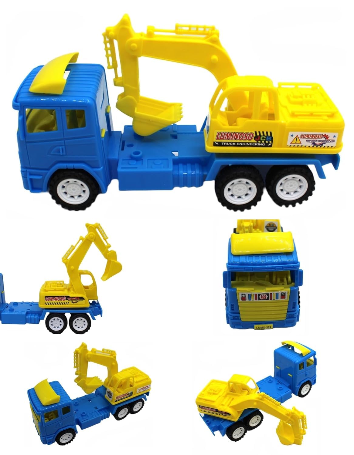 EUPHORIA Small Size Friction Powered Plastic Excavator Truck Toys for Kids | Engineering Trucks | Construction Trucks Vehicle Toys (Blue and Yellow) (B0DC492LR2) Amazon Price History, Amazon Price Tracker