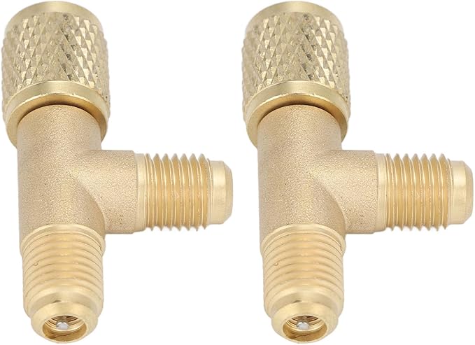 Sorandy 2PCS Tee Adaptador de Acople Rápido 1/4 SAE Latón para R22 R12 R134 miniatura 5