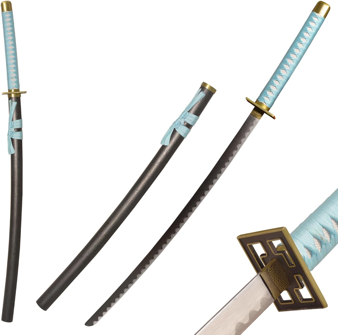 40.6" Blue Anime Katana Kuchiki Byakuya's Senbonzakura Samurai Sword for Cosplay, Collection
