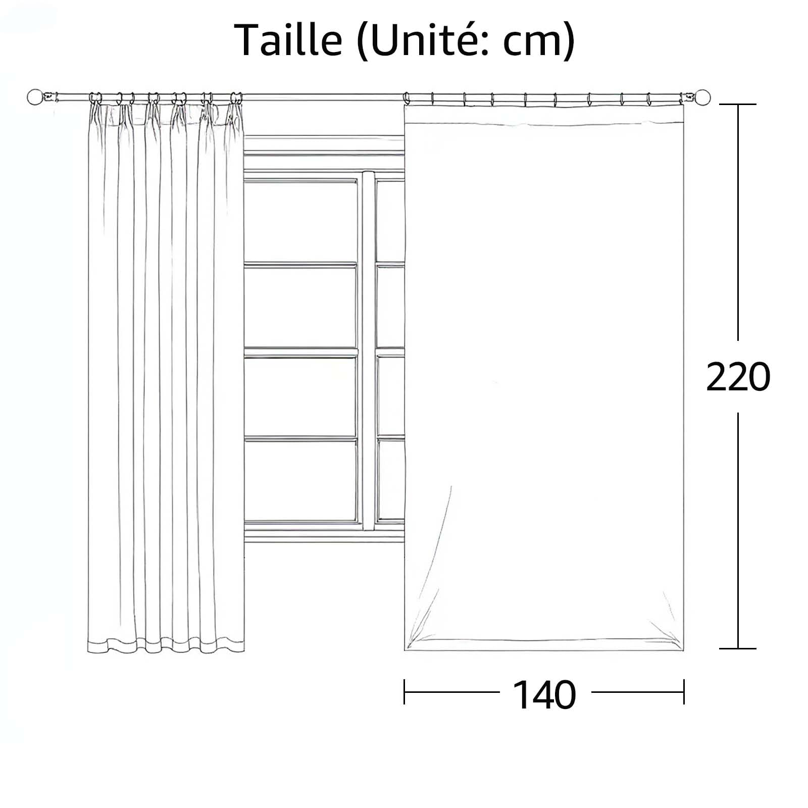 TOPICK Rideau Occultant 2Pcs avec Galon Fronceur 140x220,Beige | Isolation Lumineux,Tenture Opaque Moderne Décoration, pour Chambre Maison Salon Porte Bureau Intérieurs
