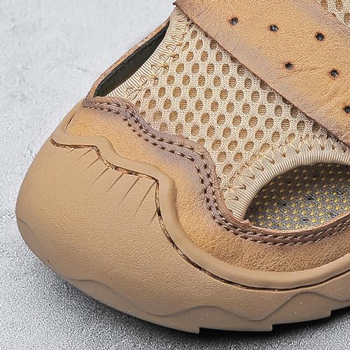 Breathable Summer Shoes and ls Made of Mesh for Men Retro High Shoes Men Khaki2