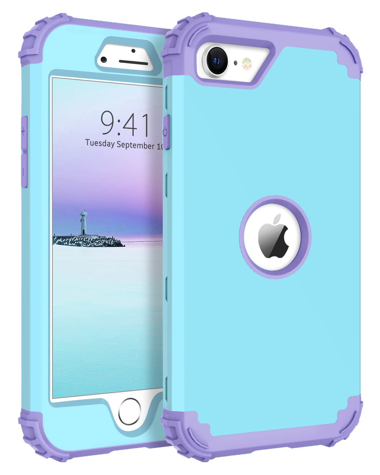 BENTOBEN for iPhone SE 2022 Phone Case and iPhone SE 2020 Case, Heavy Duty 3 in 1 Full Body Rugged Shockproof Hybrid Hard PC Soft Rubber Bumper Drop