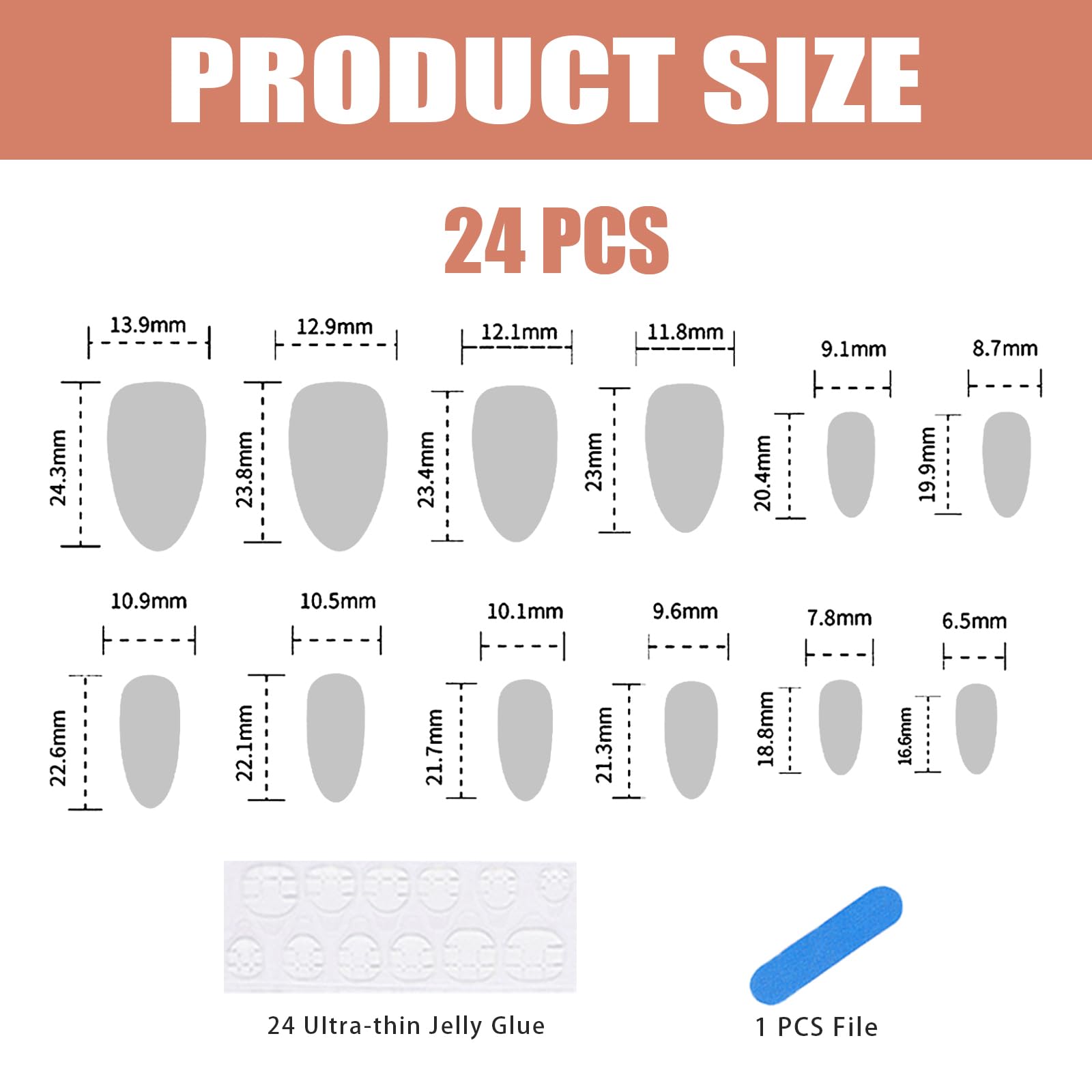 Press on Nails, 24 Uds. Uñas Falsas con Flores 3D de Color Rosa y Punta French, Uñas Artificiales Reutilizables con Brillo, Kit de Uñas para Mujeres