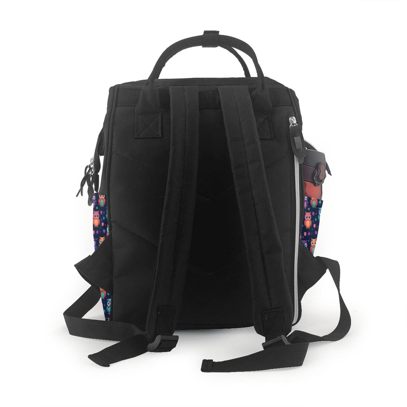 Wickeltasche mit süßem Eulen-Motiv, bunt, für Kleinkinder, Babys, Mädchen, Jungen, Wickeltasche für Mama, Papa, Mama, Reisetasche, Babytasche für Damen und Herren