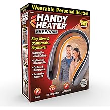 Ontel Handy Heater Freedom - 适用于寒冷天气的可穿戴式颈部加热器,4 种热量设置 - 舒适加热技术 - 无绳和个人 - USB 可充电,电池寿命 6 小时,便携式颈部加热器