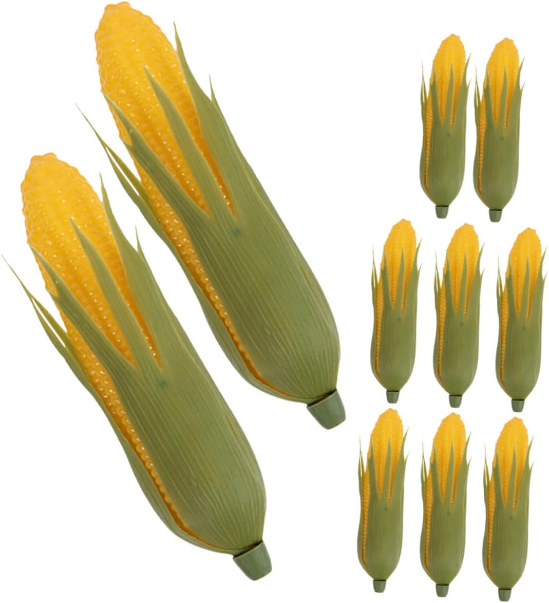 Levemolo 10pcs Realistic Artificial Corn Fake Vegetable Model Plastic Miniature Corn for Kitchen Home Party Decoration Photo Props