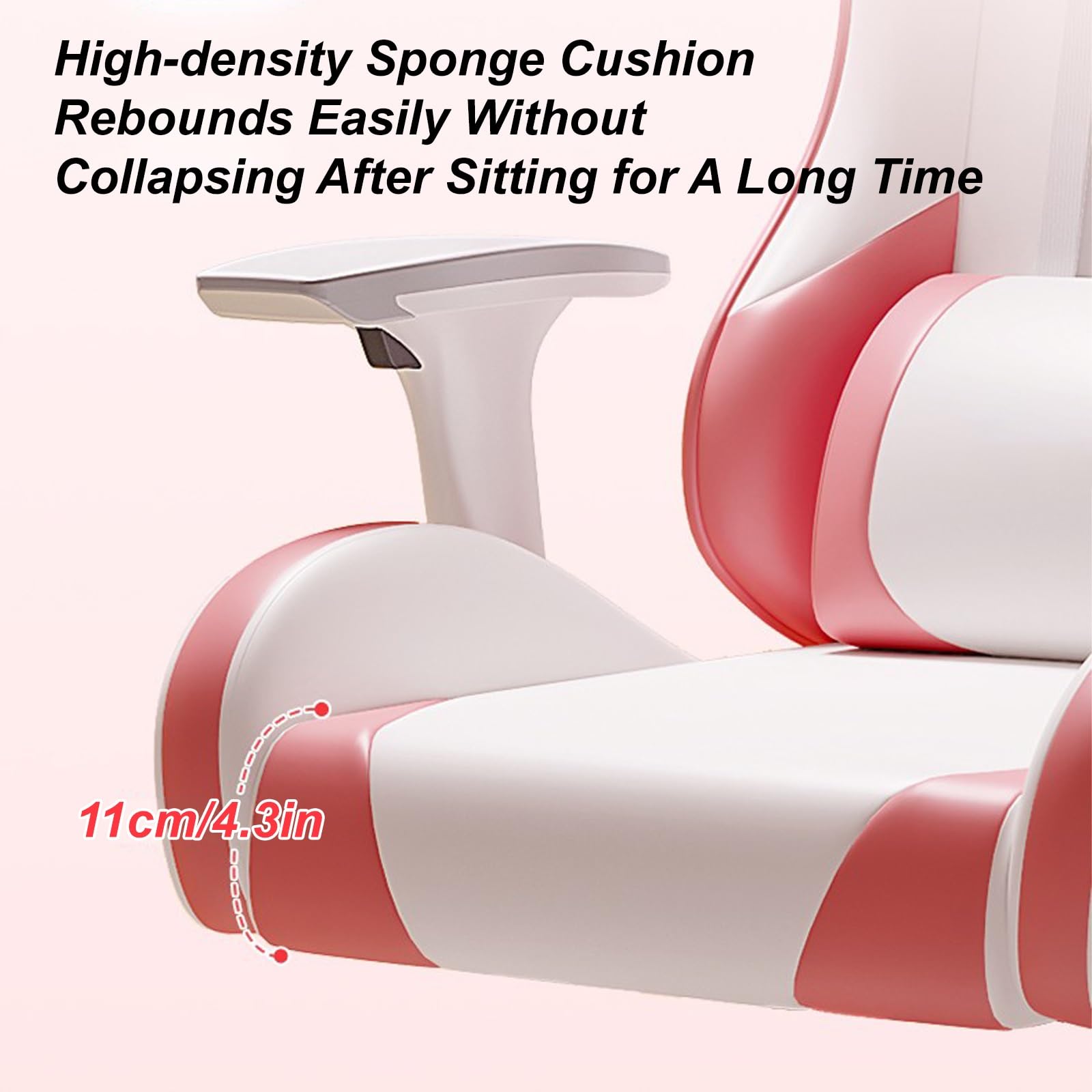 Sedia da gioco ergonomica, sedia da scrivania con supporto lombare e poggiatesta, schienale regolabile fino a 155° per giocare e lavorare, seduta confortevole