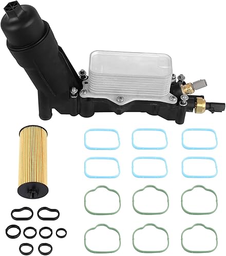 Conjunto de filtro de enfriador de aceite de motor compatible con cargador Grand Cherokee 2014-2017 con filtro adicional