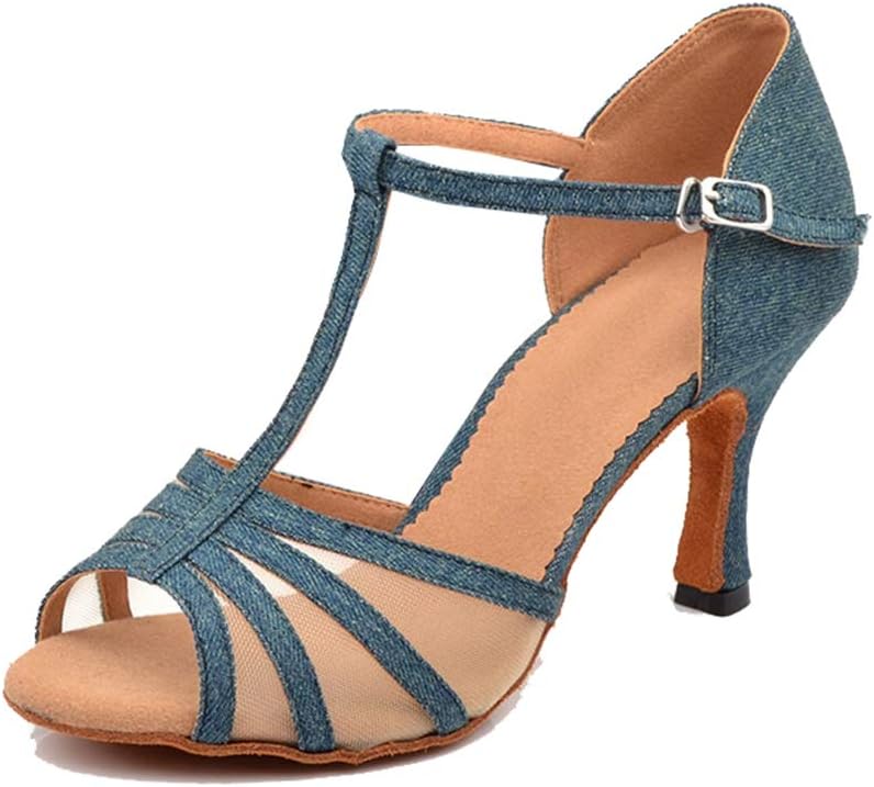 TDA Women's Dance Shoes - Flared Heel Comfort