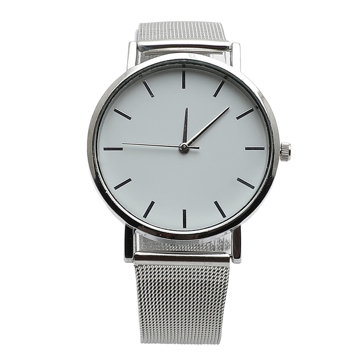 Haute Sauce White Round Analog Dial Watch with Silver Steel Mesh Strap for Women and Girls | Silver Hour Marker | Quartz Movement | Battery Power | Trendy Wrist Watch | Woman Fashion Watch (HSWC1031) (B0B8ST7B2Q) Amazon Price History, Amazon Price Tracker