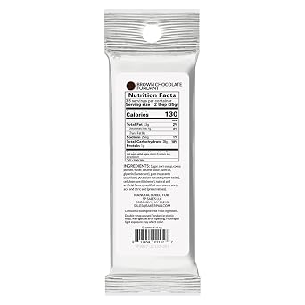Bakerpan Premium Rolled Brown Fondant for Cake Decorating, Chocolate Flavor - 4.4 Ounces (Made in USA)