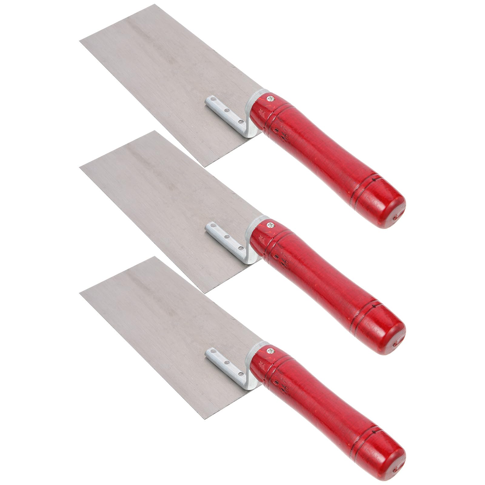 3 Stück Spachtelmesser aus Edelstahl und Holz für Zement