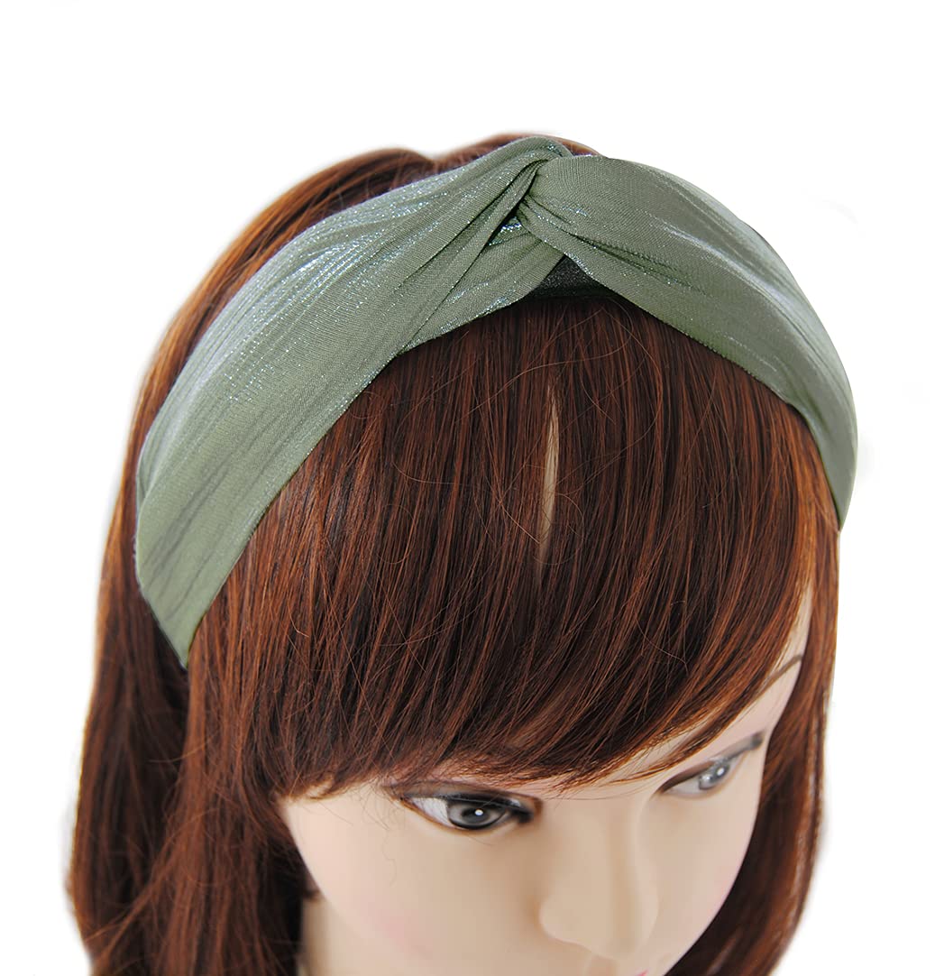 axy Headband with Refined Knot and Light Shine - Beautiful Headband Hair Accessories Hair Band HRD2 (Grey Green) - Image 2