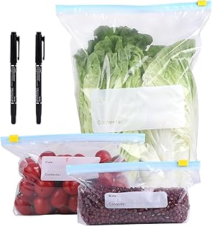 LALAGO Gefrierbeutel Zipper Wiederverwendbare, 120stk Set Lebensmittel Beutel, Gefrierbeutel, Aufbewahrungsbeutel, Frischbeutel, Wiederverwendbare Silikonbeutel, Sandwichbeutel, Küche Beutel