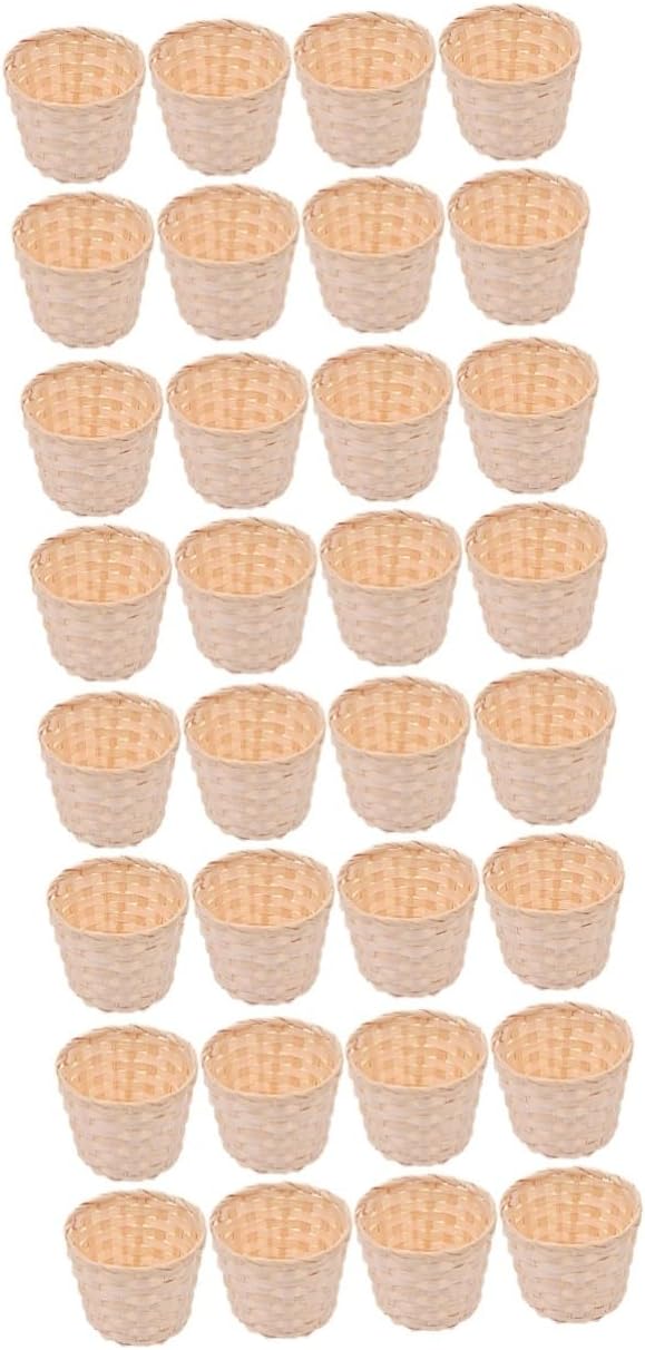 32pcs Woven Flower Baskets Hand-woven Storage Organizer for Crafts Home Decoration Food Snack Storage Lightweight for Candy Flower Arrangement