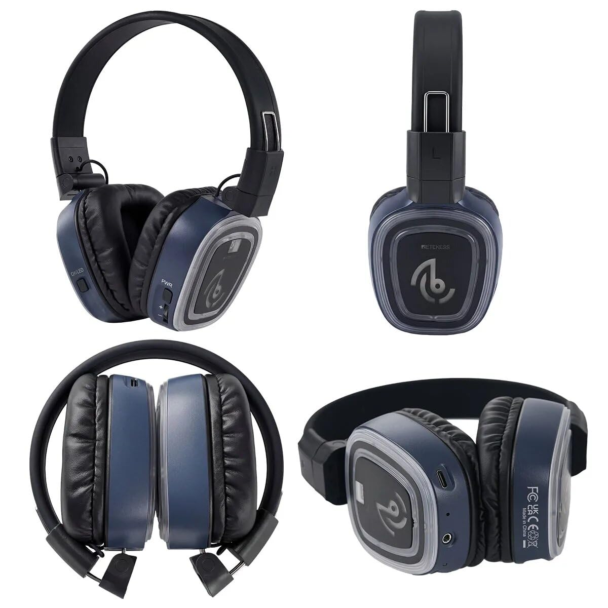 Retekess TA004S Auriculares Silent Disco, diseño Plegable, Sonido HiFi