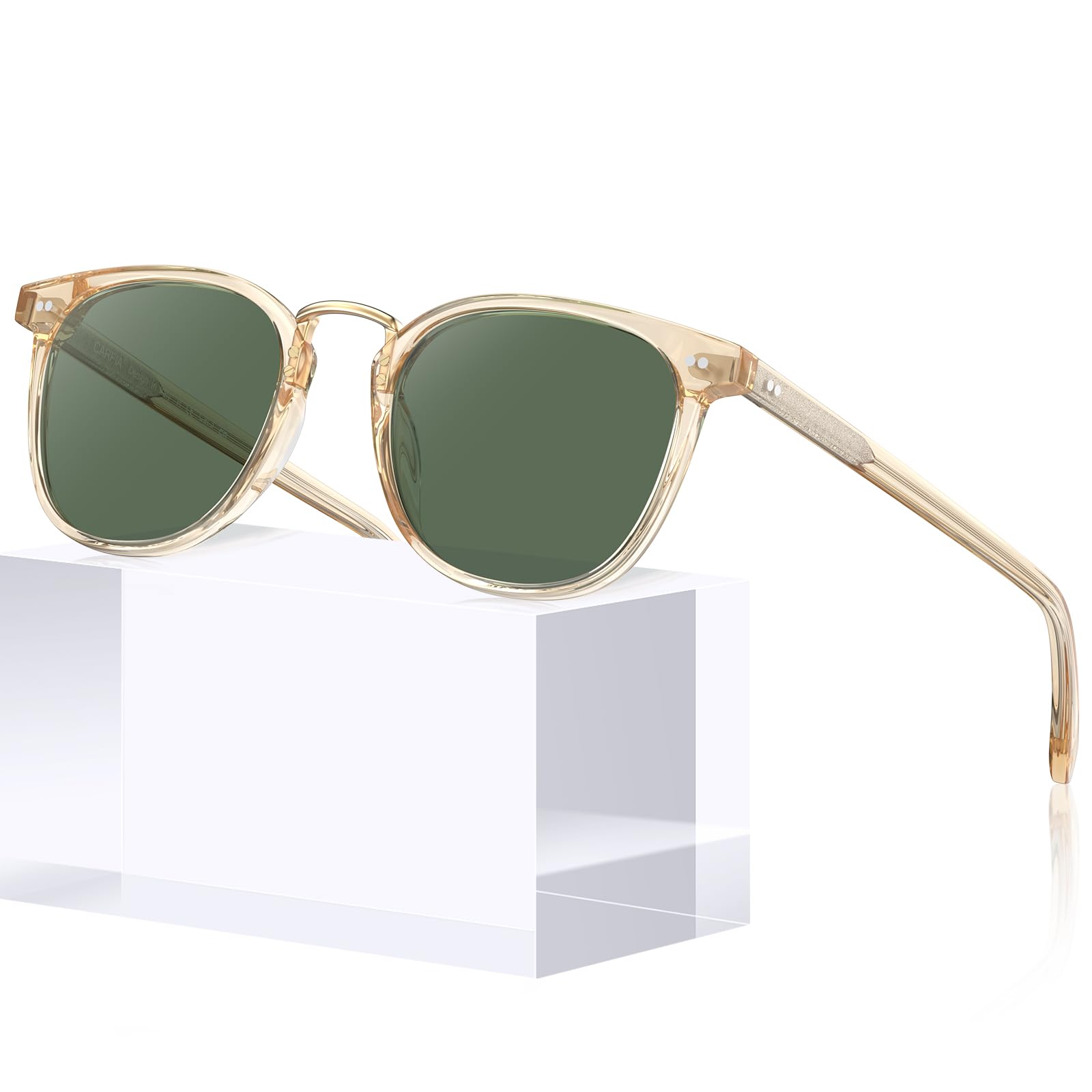 CARFIA Round Acetate Small Face Polarized Sunglasses