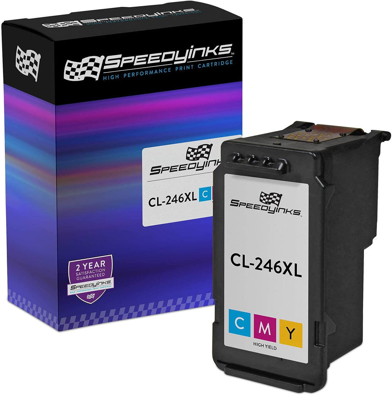 SPEEDYINKS Remanufactured Ink Cartridge Replacement for CL-246XL High Yield (Color) Compatible w PIXMA MG2420 MG2520 MG2525 MG2555 MG2924 MG3022 TR4520 TR4522 TS302 TS3122 TS3129 TS3322 and More
