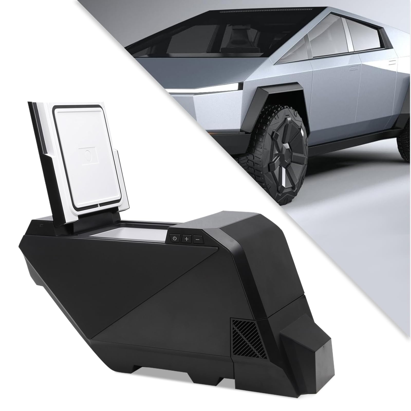 Tesstudio Tesla Cybertruck 18L Center Console Refrigerator Compressor Cooling -6?~20? Adjustable, Cybertruck fridge Outdoor, Camping, Travel Cooler for Tesla Accessories