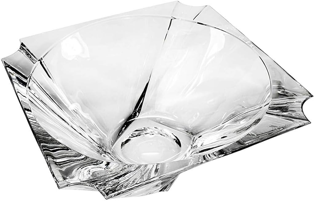 Bohemia Crystal Bowl"Balzac", 10.5" Diameter Decorative Crystal Platter, Elegant Centerpiece Candies Wedding Gift Fruit Bowl
