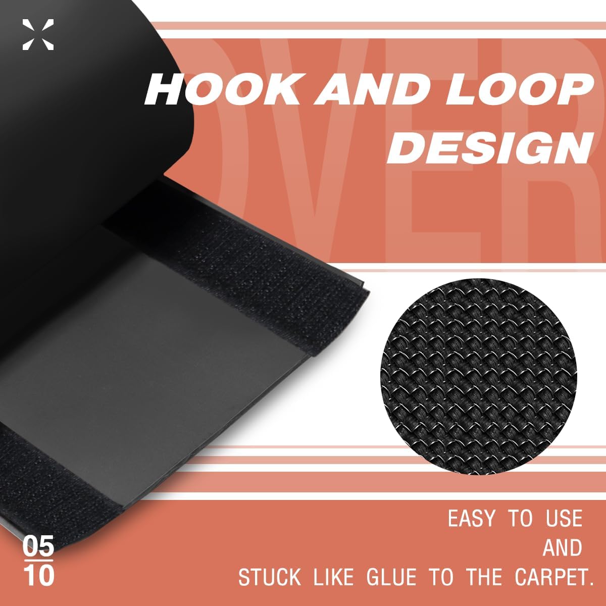 PVC Floor Cord Cover for Office Carpet 6” W X 10’L Cable Cover PVC Cord Wire Cover Under Desk Cable Grip Strip Hold Cords in Place for Power Cords Audio Cables Coaxial Cable (Black)