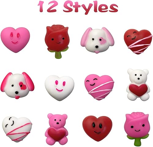 Vista 2 de 24 juguetes esponjosos Mochi para el día de San Valentín, para niños, escuela, clase, aula, tarjetas de San Valentín, regalos, premios, recuerdos
