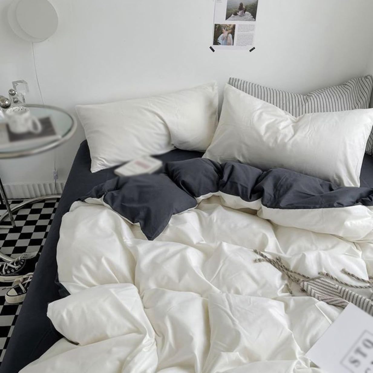 Duvet Cover Single Quilt Duvet Cover Quick-Drying Duvet Cover Bedding Cover Single Duvet Cover for Single Person Style M4 (Style M12 D150*200cm)